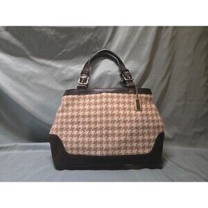 NWOT COACH Vintage  Classic Tweed Wool Hand Bag Hounstooth Satchel